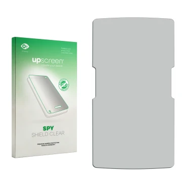 Front side of a product packaging with the brand logo upscreen. Next to it is the corresponding screen protector.