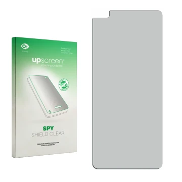 Front side of a product packaging with the brand logo upscreen. Next to it is the corresponding screen protector.