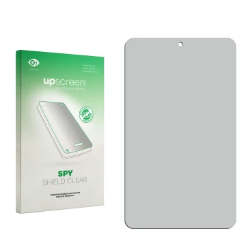Front side of a product packaging with the brand logo upscreen. Next to it is the corresponding screen protector.