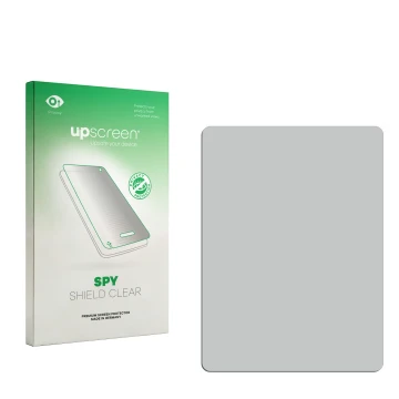 Front side of a product packaging with the brand logo upscreen. Next to it is the corresponding screen protector.