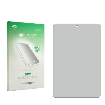 Front side of a product packaging with the brand logo upscreen. Next to it is the corresponding screen protector.