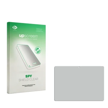 Front side of a product packaging with the brand logo upscreen. Next to it is the corresponding screen protector.