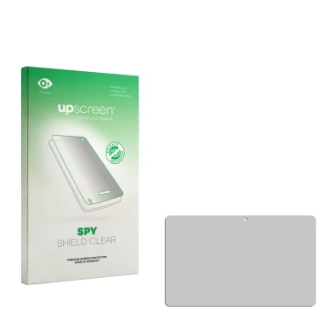 Front side of a product packaging with the brand logo upscreen. Next to it is the corresponding screen protector.