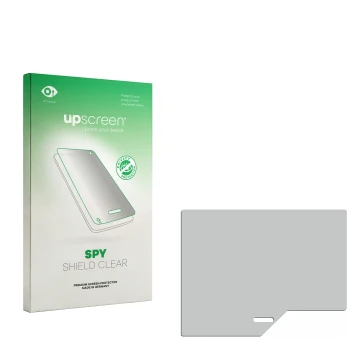 Front side of a product packaging with the brand logo upscreen. Next to it is the corresponding screen protector.