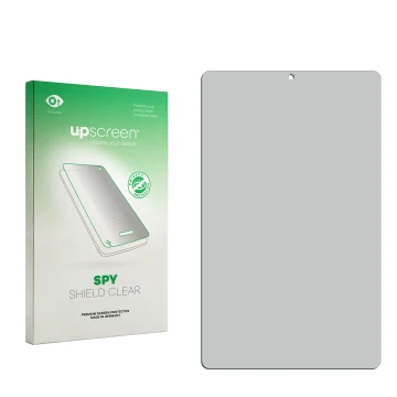 Front side of a product packaging with the brand logo upscreen. Next to it is the corresponding screen protector.