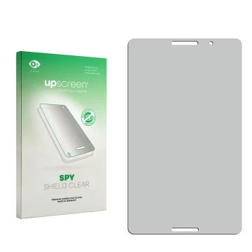 Front side of a product packaging with the brand logo upscreen. Next to it is the corresponding screen protector.
