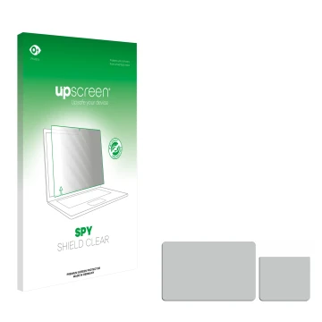 Front side of a product packaging with the brand logo upscreen. Next to it is the corresponding screen protector.