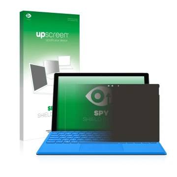 Front side of a product packaging with the brand logo upscreen. Next to it is the device Microsoft Surface Pro 4 shown with th