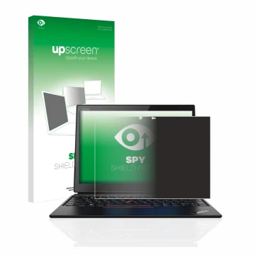 Front side of a product packaging with the brand logo upscreen. Next to it is the device Lenovo ThinkPad X1 Yoga (1st Gen.) sh