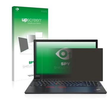 Front side of a product packaging with the brand logo upscreen. Next to it is the device Lenovo ThinkPad E14 Gen 2 shown with 