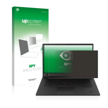 Front side of a product packaging with the brand logo upscreen. Next to it is the device Lenovo ThinkPad P1 Gen 3 shown with t