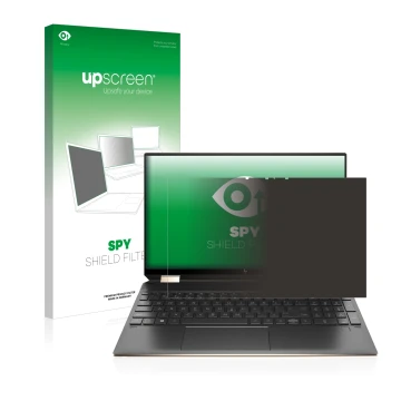 Front side of a product packaging with the brand logo upscreen. Next to it is the device HP Spectre x360 (15-eb) (359.9 mm x 2