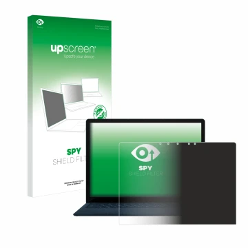 Front side of a product packaging with the brand logo upscreen. Next to it is the device Microsoft Surface Laptop 4 13.5