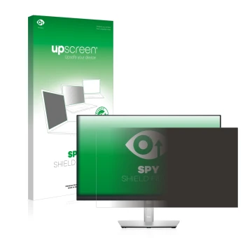 Front side of a product packaging with the brand logo upscreen. Next to it is the device Dell P2422HE shown with the correspon