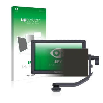 Front side of a product packaging with the brand logo upscreen. Next to it is the device Feelworld FW568 5.5