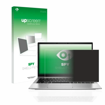 Front side of a product packaging with the brand logo upscreen. Next to it is the device HP EliteBook 840 G8 shown with the co