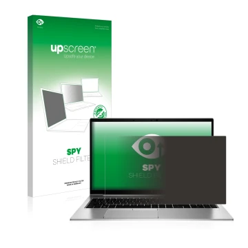 Front side of a product packaging with the brand logo upscreen. Next to it is the device HP EliteBook 855 G7 Non-Touch shown w