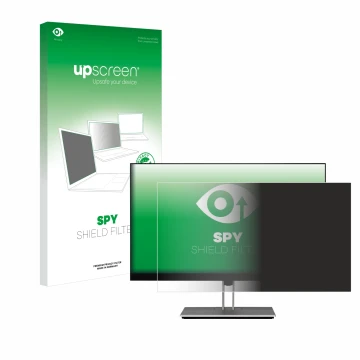 Front side of a product packaging with the brand logo upscreen. Next to it is the device HP E24 G4 shown with the correspondin