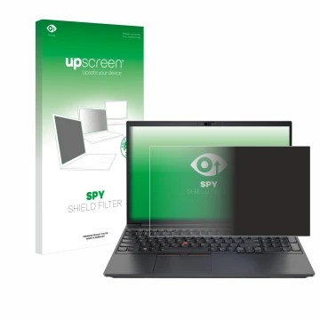 Front side of a product packaging with the brand logo upscreen. Next to it is the device Lenovo ThinkPad E15 Gen 2 shown with 