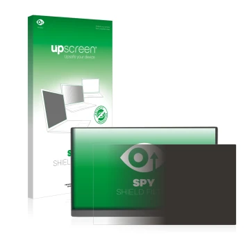 Front side of a product packaging with the brand logo upscreen. Next to it is the device Arzopa 15.6