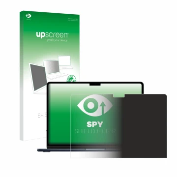 Front side of a product packaging with the brand logo upscreen. Next to it is the device Apple MacBook Air 13