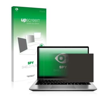 Front side of a product packaging with the brand logo upscreen. Next to it is the device HP ProBook 640 G8 shown with the corr