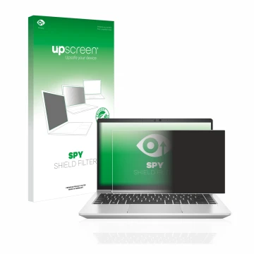 Front side of a product packaging with the brand logo upscreen. Next to it is the device HP EliteBook 640 G9 shown with the co