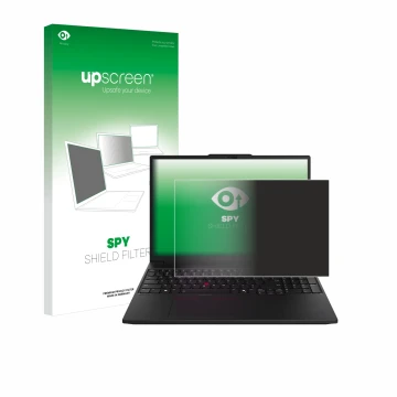 Front side of a product packaging with the brand logo upscreen. Next to it is the device Lenovo ThinkPad P16s Gen 3 shown with