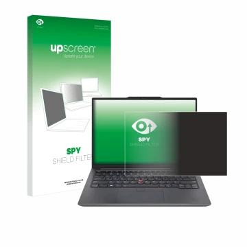 Front side of a product packaging with the brand logo upscreen. Next to it is the device Lenovo ThinkPad E14 Gen 6 shown with 