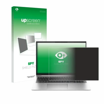 Front side of a product packaging with the brand logo upscreen. Next to it is the device HP EliteBook 845 G11 shown with the c