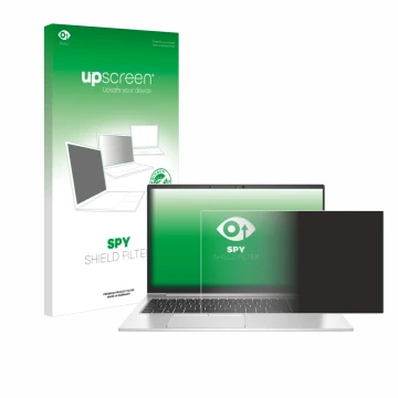 Front side of a product packaging with the brand logo upscreen. Next to it is the device HP EliteBook 855 G8 shown with the co