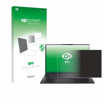 Front side of a product packaging with the brand logo upscreen. Next to it is the device Acer Swift 16 AI shown with the corre