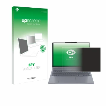 Front side of a product packaging with the brand logo upscreen. Next to it is the device Lenovo ThinkBook 16p Gen 6 shown with