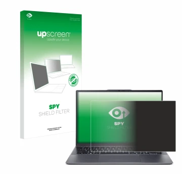 Front side of a product packaging with the brand logo upscreen. Next to it is the device Acer Swift Go 14 OLED shown with the 