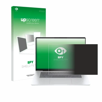 Front side of a product packaging with the brand logo upscreen. Next to it is the device HP OmniBook 5 16 shown with the corre