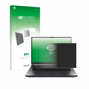 Front side of a product packaging with the brand logo upscreen. Next to it is the device ASUS ROG Strix G16 2025 shown with th