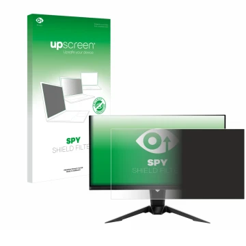 Front side of a product packaging with the brand logo upscreen. Next to it is the device ASRock PGO27QFV shown with the corres