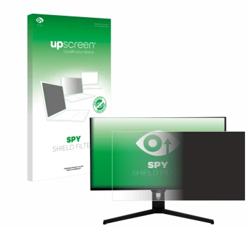 Front side of a product packaging with the brand logo upscreen. Next to it is the device ASRock PGO27QFS shown with the corres