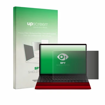 Front side of a product packaging with the brand logo upscreen. Next to it is the device HP Scuderia Ferrari Notebook shown wi