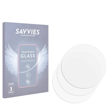 Front side of a product packaging with the brand logo Savvies. Next to it is the corresponding screen protector.