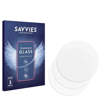 Front side of a product packaging with the brand logo Savvies. Next to it is the corresponding screen protector.