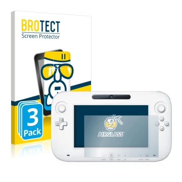 Front side of a product packaging with the brand logo BROTECT. Next to it is the device Nintendo Wii U GamePad (Controller) sh