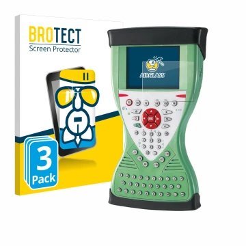 Front side of a product packaging with the brand logo BROTECT. Next to it is the device Leica Viva Controller CS15 shown with 