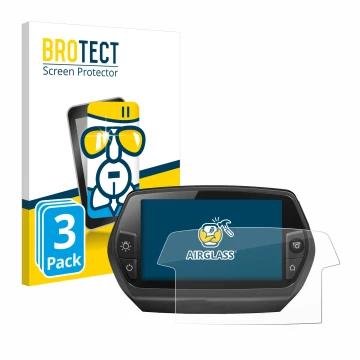 Front side of a product packaging with the brand logo BROTECT. Next to it is the device Bosch Nyon 2014 shown with the corresp