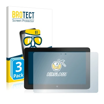 Front side of a product packaging with the brand logo BROTECT. Next to it is the device Dell Venue 11 Pro 7140 (2013-2014) sho