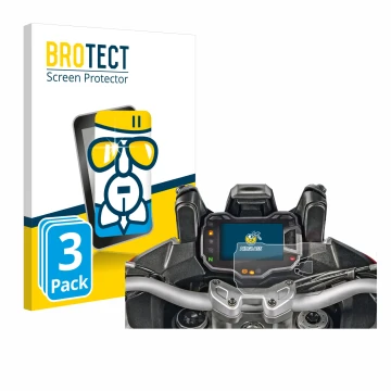 Front side of a product packaging with the brand logo BROTECT. Next to it is the device Ducati Multistrada 1200 2015+ Speedome