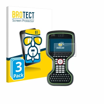 Front side of a product packaging with the brand logo BROTECT. Next to it is the device Leica CS20 3.75G Disto shown with the 