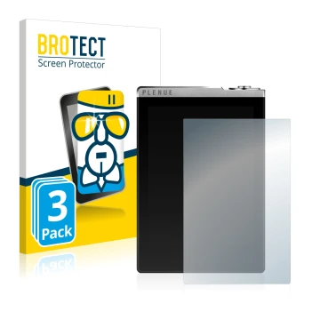 Front side of a product packaging with the brand logo BROTECT. Next to it is the device Cowon Plenue D shown with the correspo