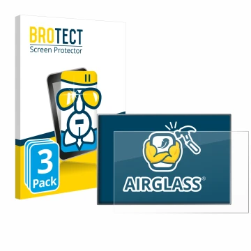 Front side of a product packaging with the brand logo BROTECT. Next to it is the device Siemens Simatic HMI KTP 900 Basic show