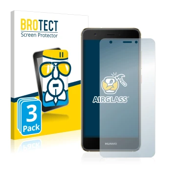 Front side of a product packaging with the brand logo BROTECT. Next to it is the device Huawei Nova shown with the correspondi